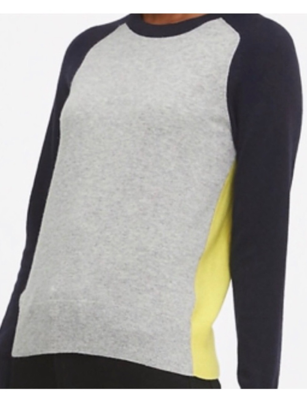 Banana Republic Colorblock Crewneck Sweater - Gray, Navy & Yellow